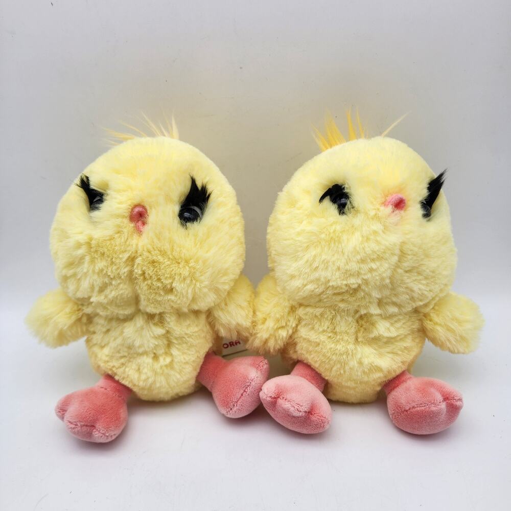Aurora World Chelashies Chick Plush 7" Yellow Soft Easter Basket Gift Bundle